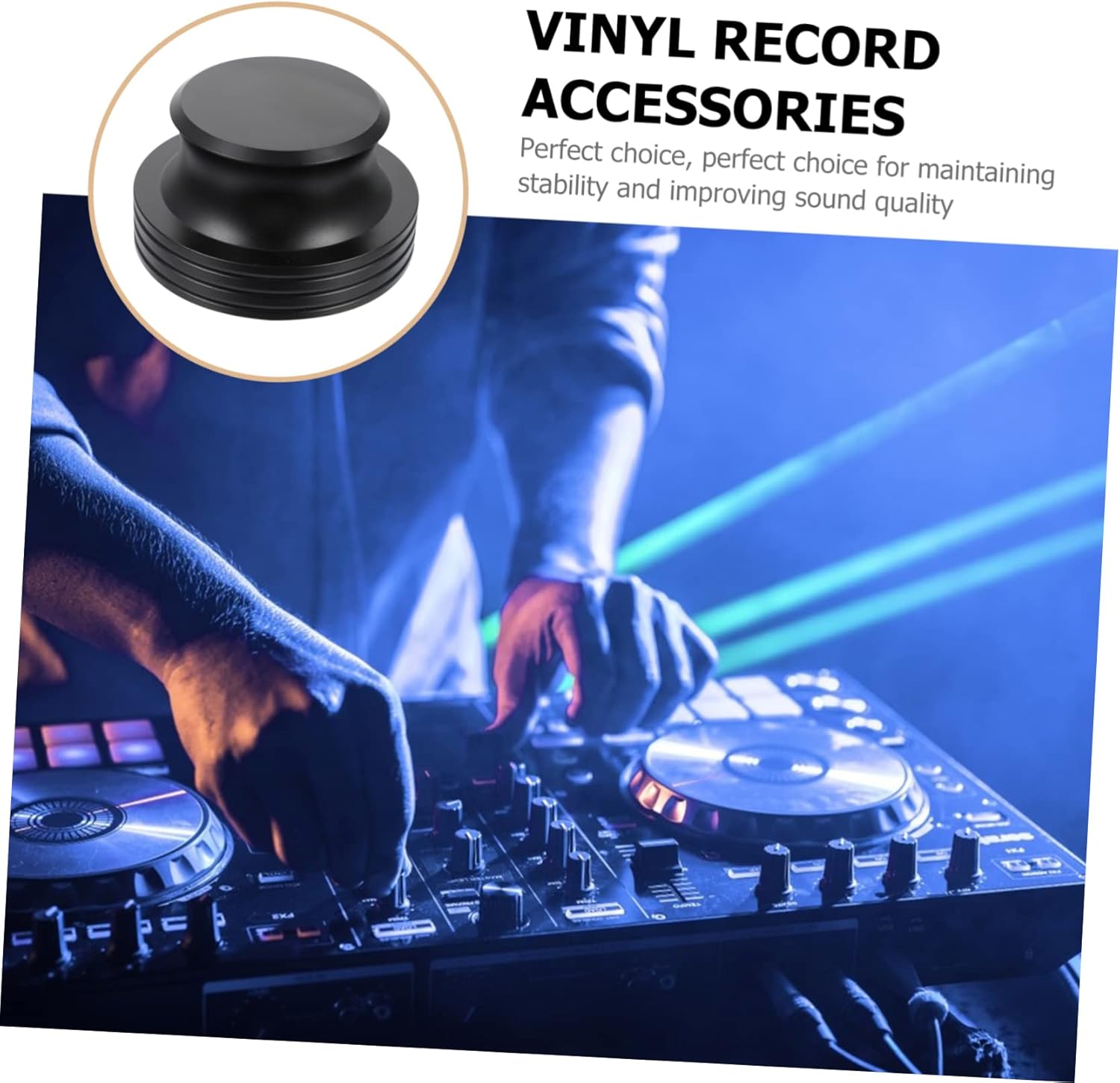 Hemoton 1pc Aluminum Record Stabilizer for Turntables Vinyl Weight Clamp to Sound Quality and Reduce for Better Listening Black
