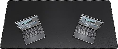 Miniatura 7 de Tapete de piel sintética para escritorio, 53.1 x 15.7 pulgadas, protector de mesa de computadora multiuso, impermeable, alfombrilla de mouse de