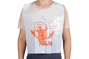 23 Inch Thick Crab/Lobster Bibs Disposable Plastic Funny Seafood Apron for Adults