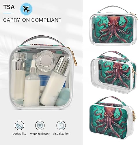 Miniatura 5 de Sea Octopus Clear Toiletry Bag for Traveling,2 Pack Makeup Cosmetic Bag with Zipper,Travel Bag for Toiletries,Travel Essentials 21214930