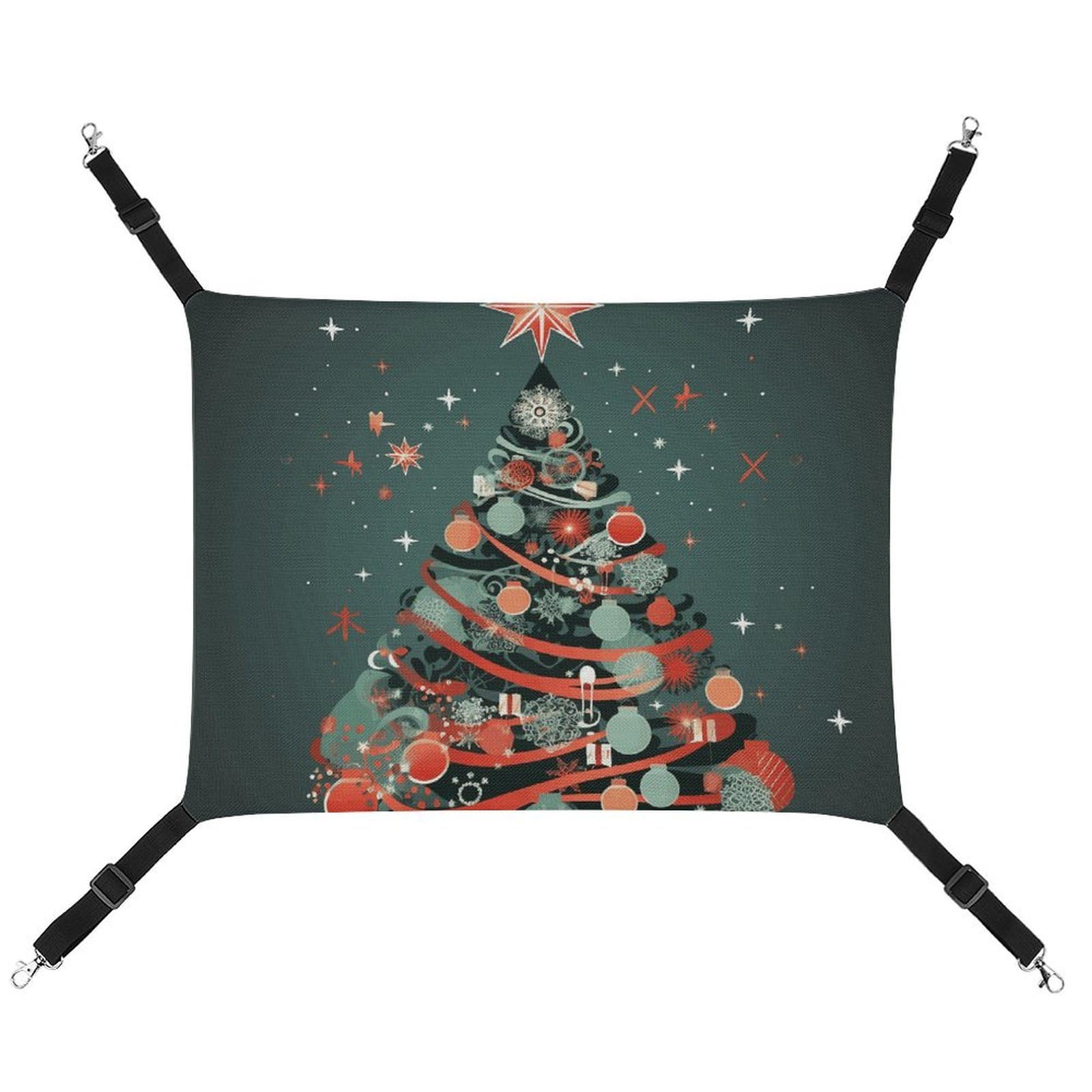 Hamac pour chat en tissu respirant style sapin de Noël