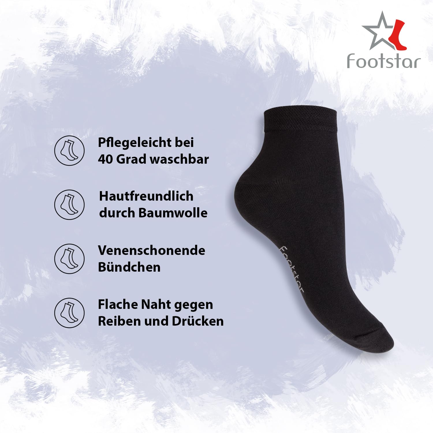 Footstar EVERYDAY! 10 Paar Damen Herren Quarter Socken Kurzsocken Kurze Baumwoll Socken