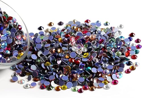 Vista 150 de 6000 diamantes de imitación termoadhesivos a granel, diamantes de imitación azules para ropa de manualidades, cristales termoadhesivos