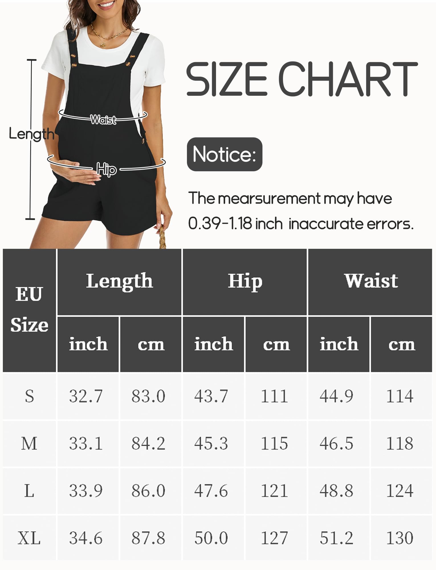 FEOYA Salopette en Coton pour Femme Enceinte Combinaison Ample Grossesse Jumpsuit Chic Décontractée