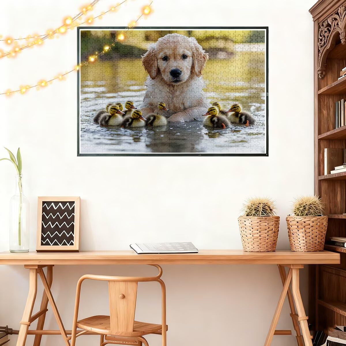 Puzzle 1500 elementów, dla dorosłych, psa, kaczka, klasyczne drewniane puzzle dla dorosłych, 87 x 57 cm, niepożądane wyzwanie, gra edukacyjna, puzzle dla całej rodziny, relaksacyjny, prezent dla