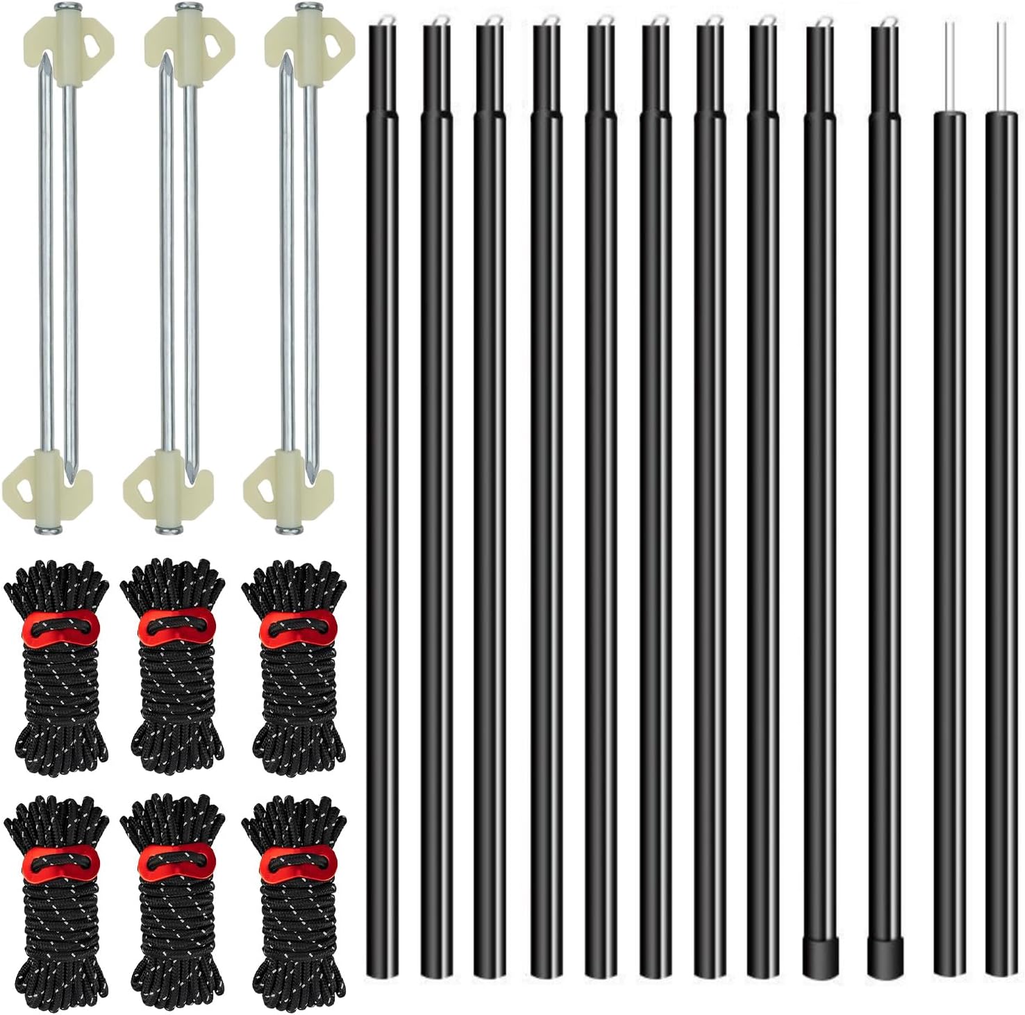 Camping Tarp Poles Tent Poles Adjustable for Tarp Canopy Awning Beach Shade (Dia 0.75"/Length 80.7")