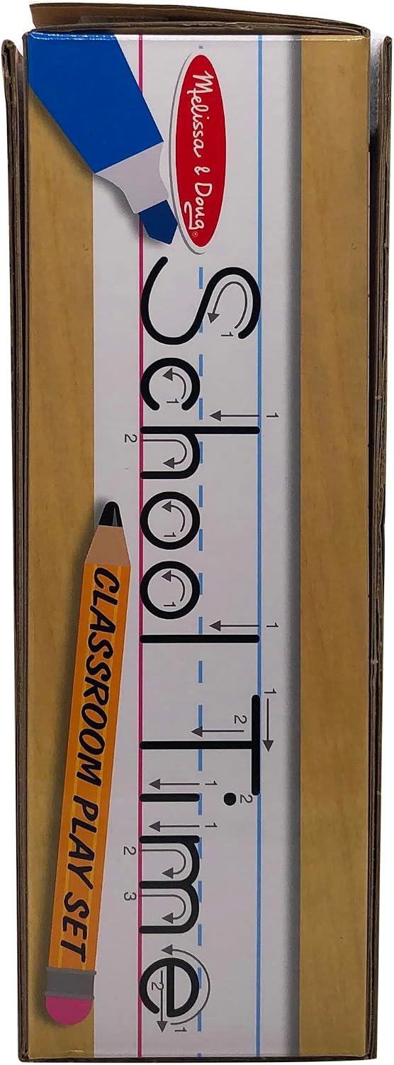 Melissa & Doug School Time! Classroom Play Set Game - Be Teacher or Student