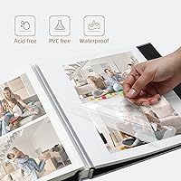 Vista 4 de Vienrose Álbum de fotos grande autoadhesivo para fotos de 4x6 8x10 10x12, álbum de recortes DIY, 40 páginas adhesivas con un bolígrafo metálico, Gris