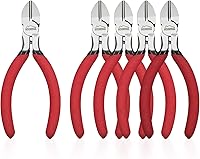 HOUSERAN 5 Pack 5 Inch Spring-Loaded Diagonal Wire Cutters - Sharp Side Snips for Jewelry Making, Crafts, Zip Ties & Electronics