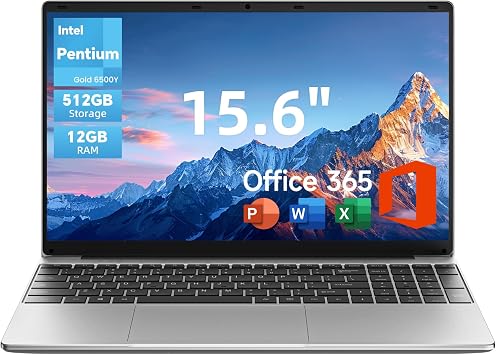 jumper Laptop, 12GB RAM 512GB ROM, Office 365-1 Year 6500Y Processor, 15.6 Inch Computer, FHD IPS Screen, 38Wh Battery, 2 Stereo Speakers, USB3.0 * 2, HDMI,BluetoothT5.0.