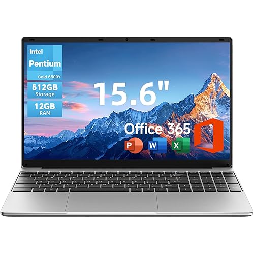 jumper Laptop, 12GB RAM 512GB ROM, Office 365-1 Year 6500Y Processor, 15.6 Inch Computer, FHD IPS Screen, 38Wh Battery, 2 Stereo Speakers, USB3.0 * 2, HDMI,BluetoothT5.0.