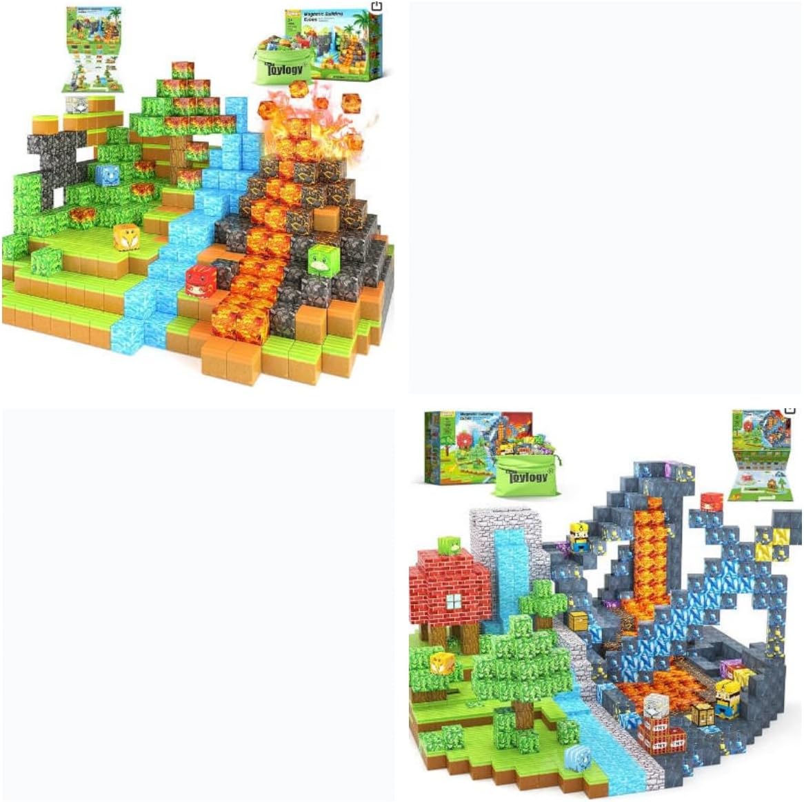234PCS Magnetic Blocks-Build Mine Magnet World Forest Jurassic Sword Dinosaur Toys, STEM Sensory Toys for Toddlers Gifts for 3+ Years Old