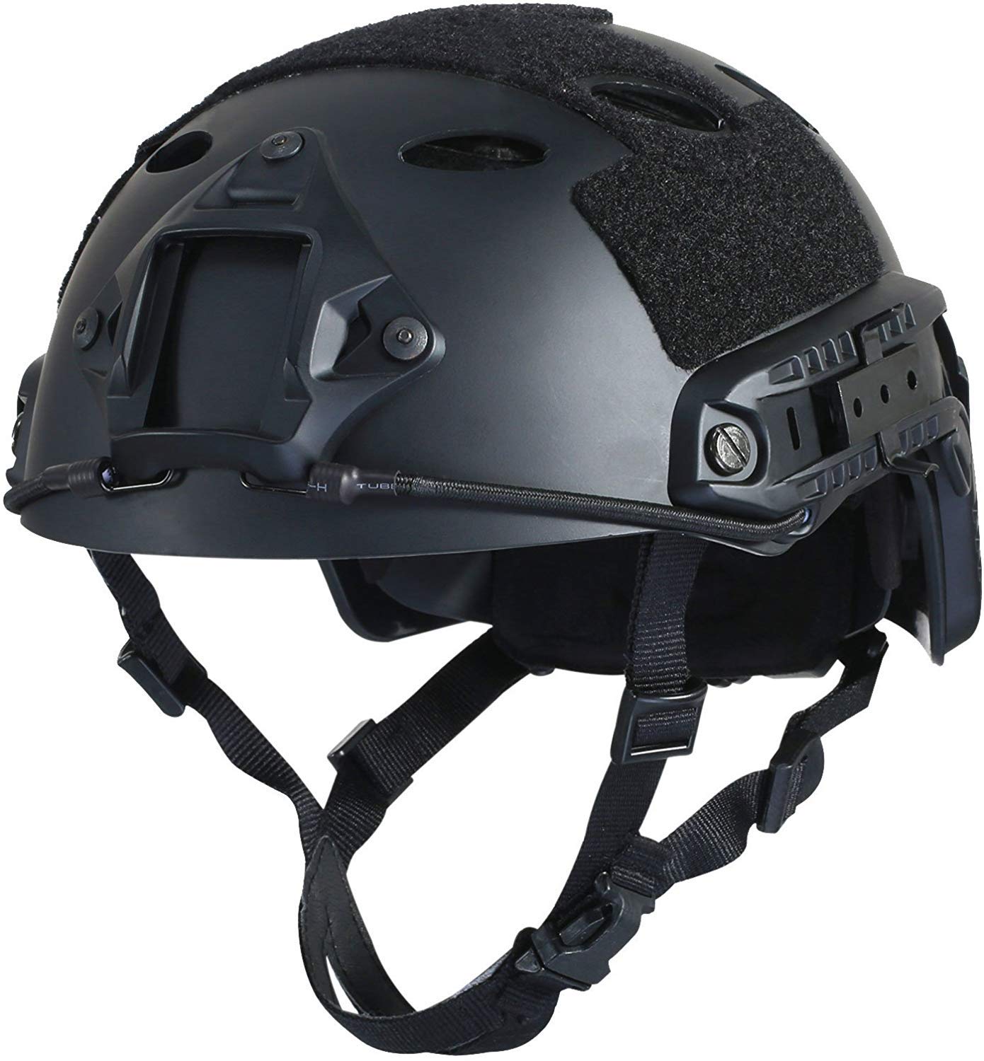 LOOGU Airsoft Ops Core Casque de Protection Tactique (Fast BJ & PJ) avec Coussinets et Rails latéraux pour Les Loisirs, l'extérieur, Le Paintball
