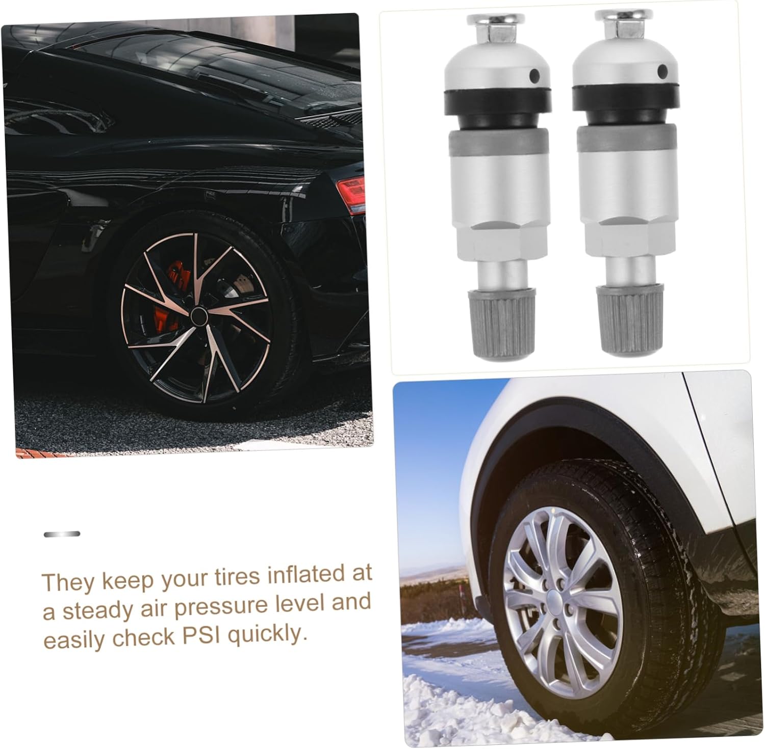 3pcs Tire Pressure Sensor Valve Stem Kit Replacement for Car Tires Sensor Valve Stem Snap Fit