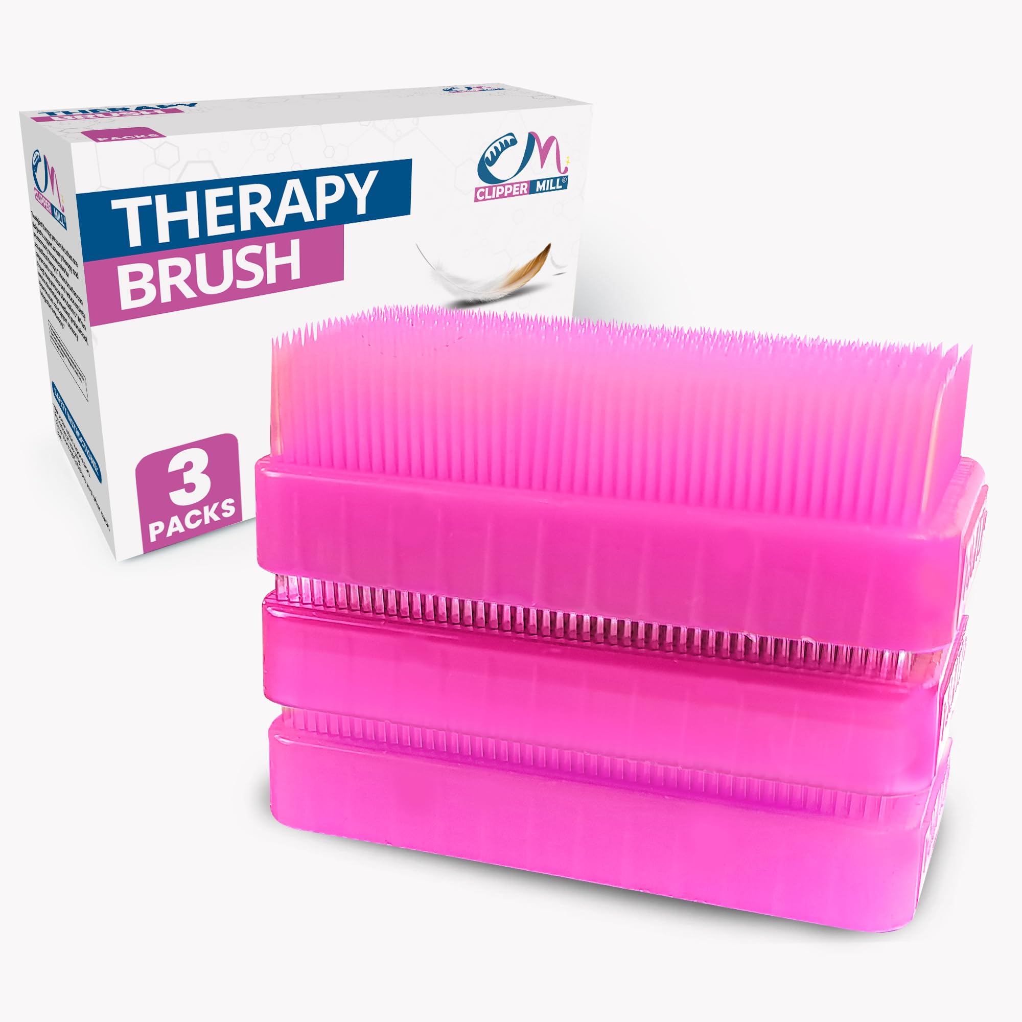 Wilbarger Method Therapy Sensory Brush Pink Pack 3 Therapressure Brush