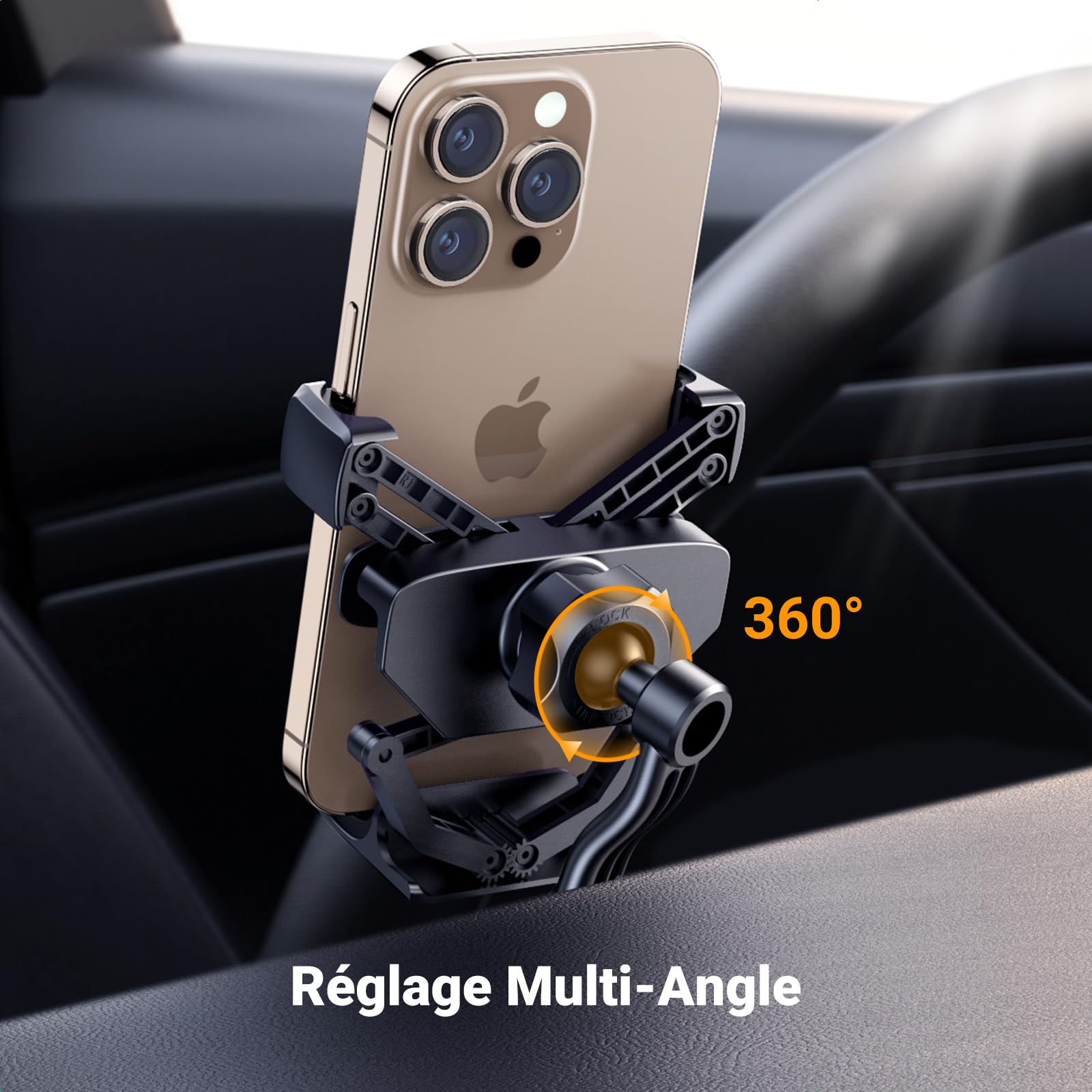 UGREEN Support Téléphone Voiture Gravité Ventilation Porte Smartphone Automobile Grille Aération Socle Portable Auto Compatible avec iPhone 17 Pro Max Air 16 15 14 Galaxy S25 Ultra S24