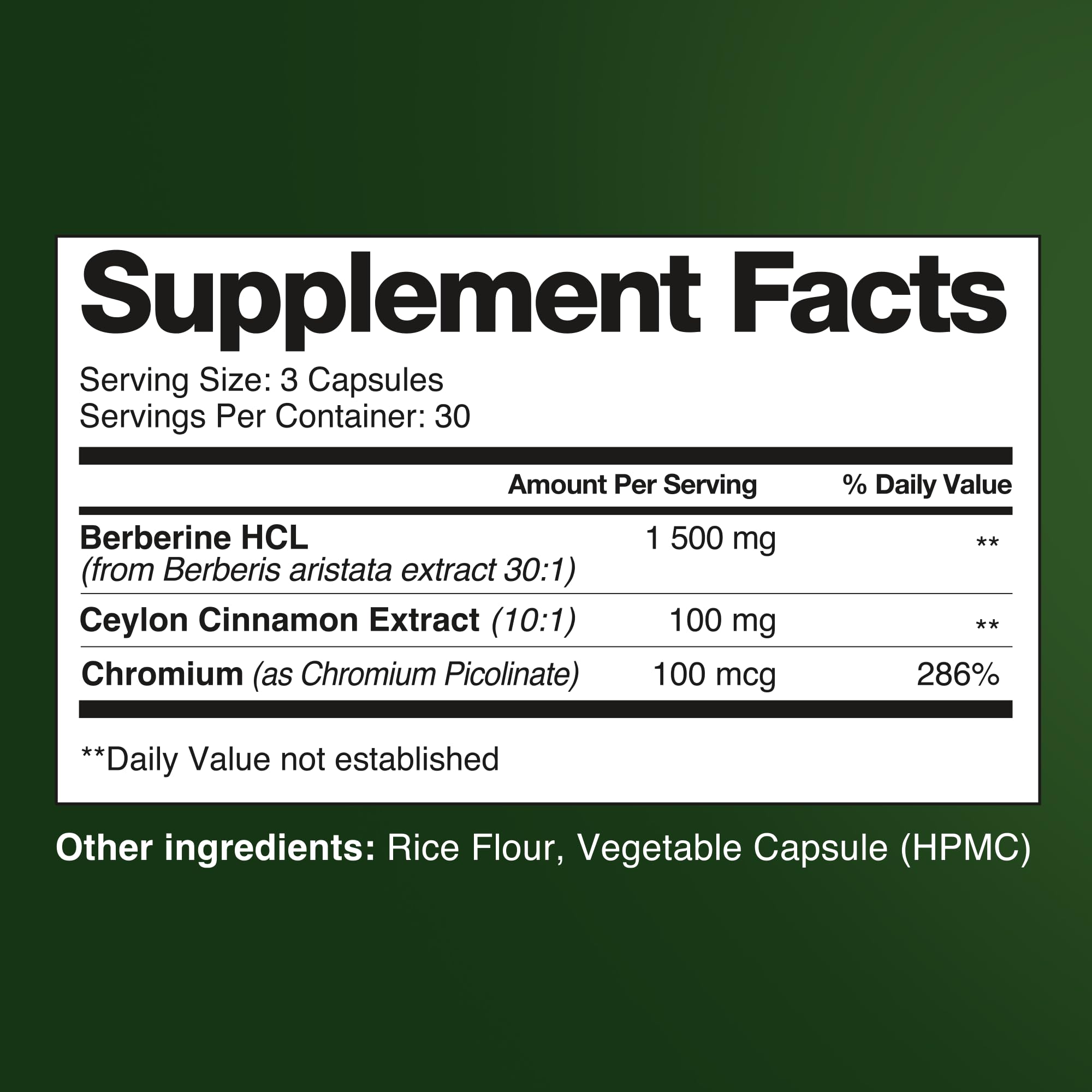 Berberine HCL 1500mg with Ceylon Cinnamon & Chromium 90 Capsules — Amazon image 7