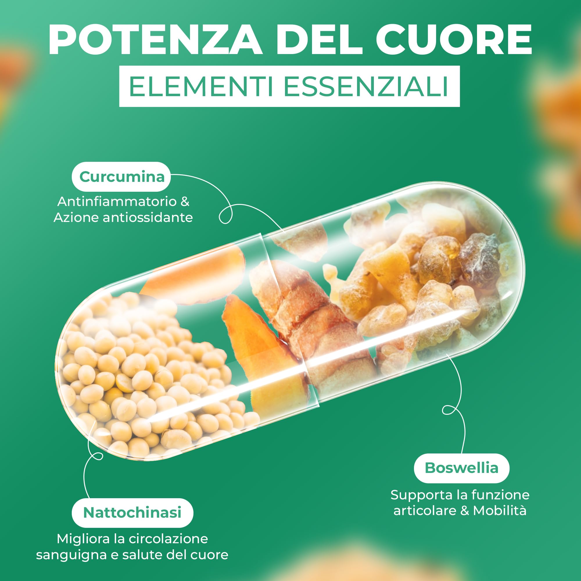 ORBIS RESET Integratore Naturale per Uomo | Integratore per la Regolazione Cardiaca con Bromelina, Curcuminoids e Boswellia Serrata | Favorisce la Circolazione e Riduce l'Infiammazione | 120 Capsule