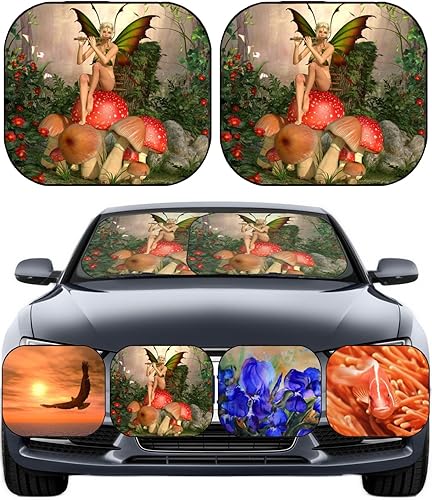 Cute Car Sun Shade 2 pc Universal Fit Cute Car Sun Shades Fits Most Crossover, Compact Car, Pickup, Van ID 39833396 Elven Beautiful Woman