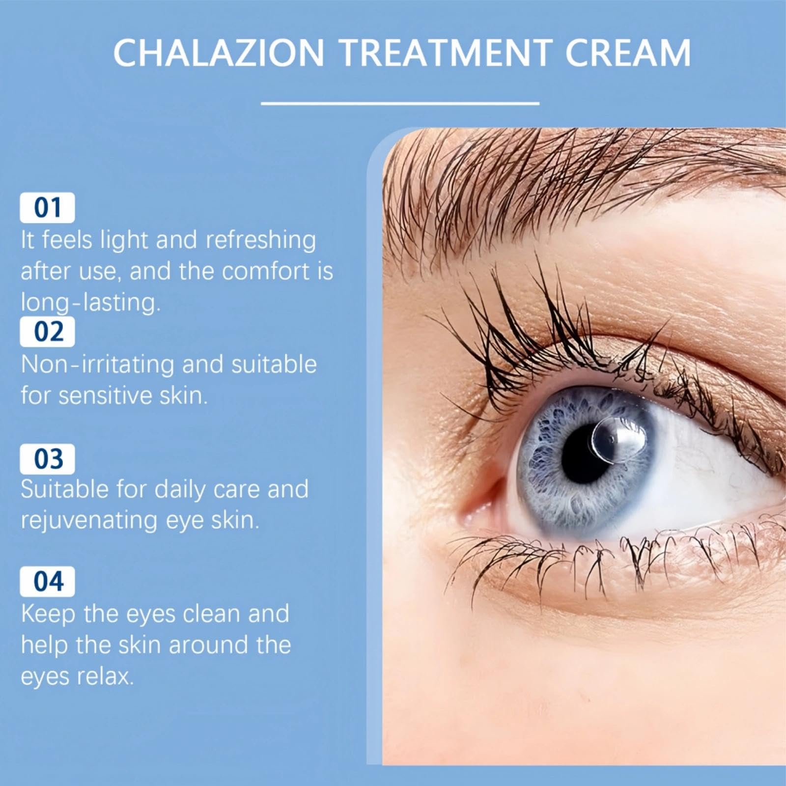 Blepharitis Treatment Eye Cream, Chalazion Eye Treatment, Relief Cream for Eyelids, Soothe Stye, Dry Eyes & Swollen Eyelids - Image 3