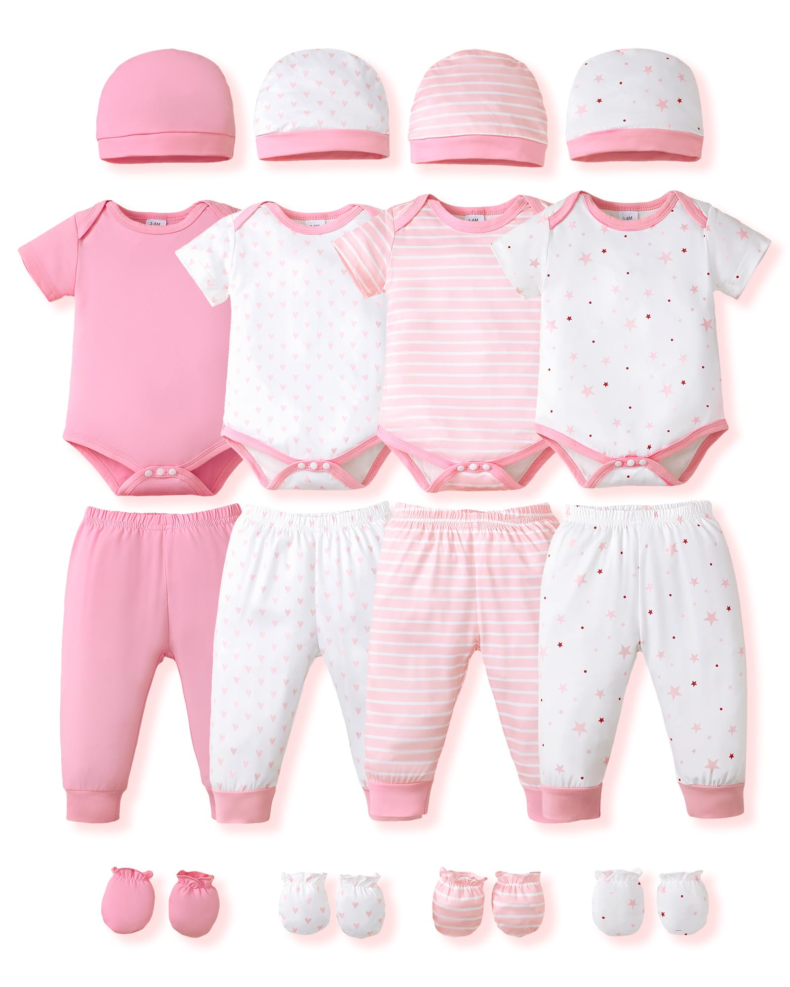 NZRVAWS Newborn Baby Boy Girl Clothes Unisex Preemie Infant Must Have Pants Set Outfits 0-18 Months 20 Pcs Essentials Gift