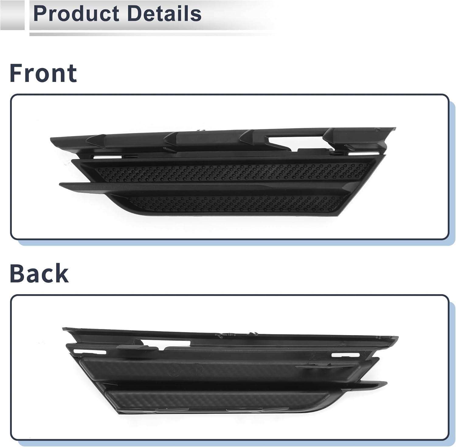 Front Left Fog Light Grill for Lincoln MKC 2015-2018 Front Lower Bumper Fog Light Cover Inserts No.EJ7Z17E811AA ABS 1 Pc