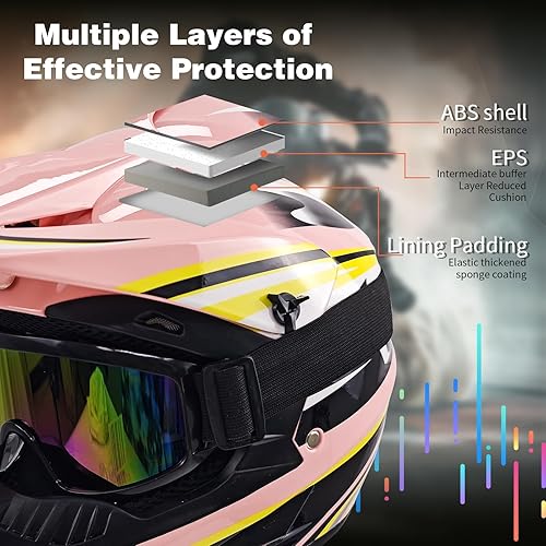 Miniatura 4 de Cascos de Dirt Bike para Jóvenes de Moda para Niños, Motocross, Motocicleta, BMX, ATV, Todoterreno, Cuatro Ruedas, Cascos Integrales para Bicicleta