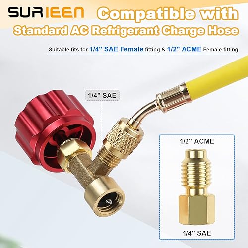 Miniatura 5 de R134A Can Tap, R134A Autosellante y Estilo de Punción Refrigerante Puede Tocar Válvulas con Adaptadores de Tanque de Refrigerante para Automoción