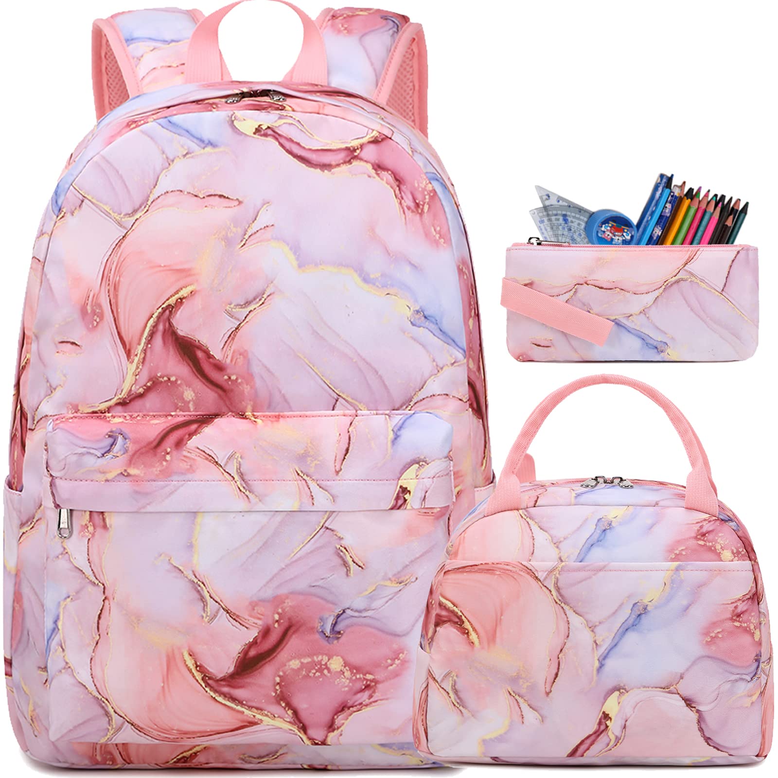 Jumpopack Backpack for Girls School Bag With Lunch Box - Kids Bookbag for Teen Girls