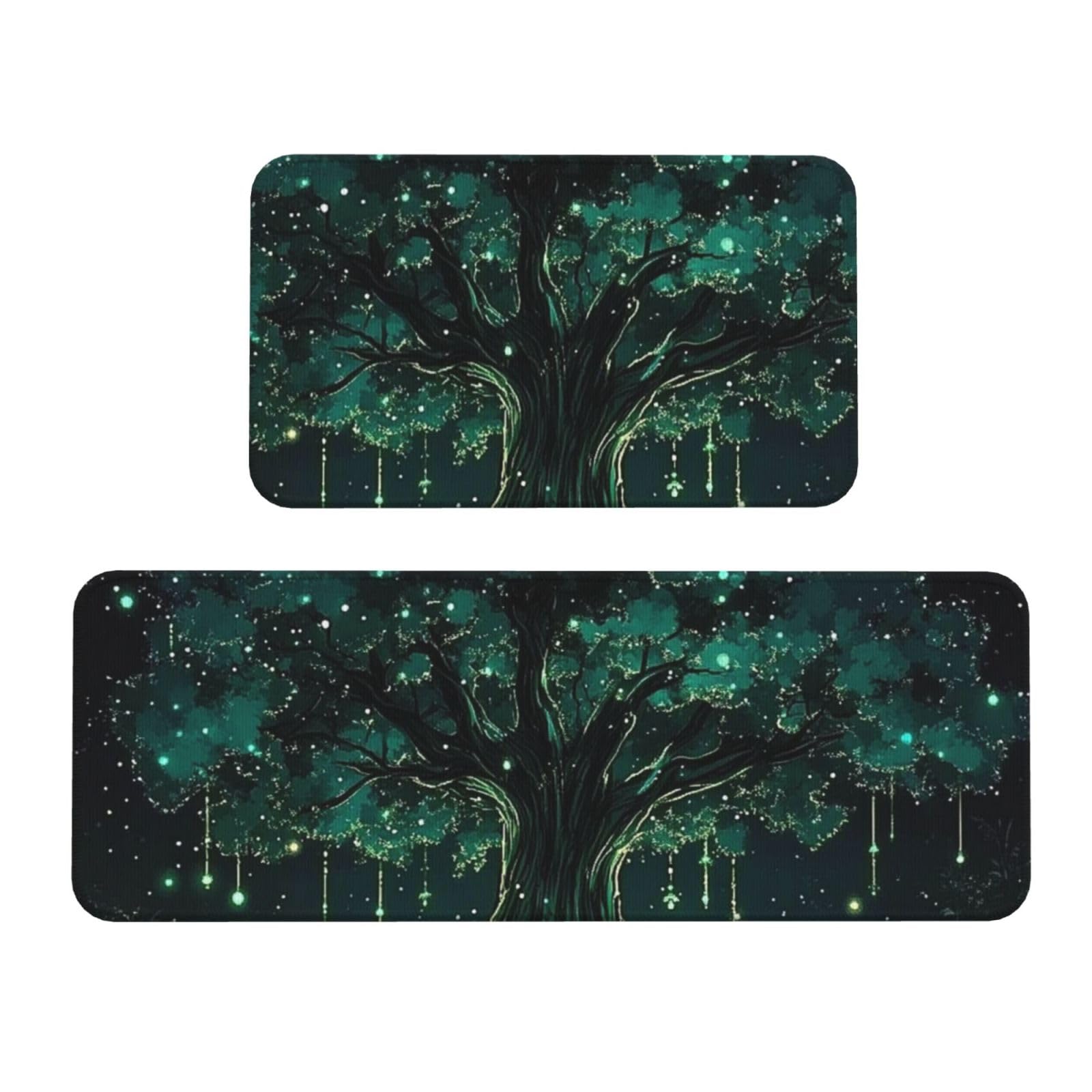 Juego de 2 tapetes de cocina acolchados con exclusivo diseño decorativo y antideslizante