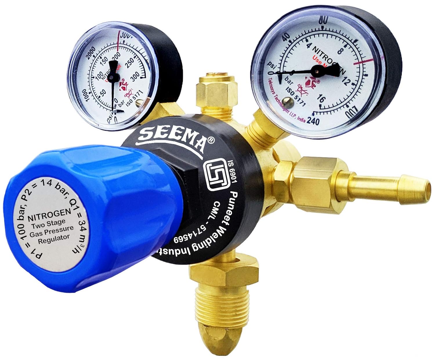 SEEMA® Two Stage Nitrogen Gas Pressure Regulator (ISI Certified