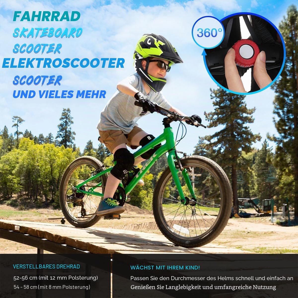 Lixada Fahrradhelme für Kinder, Integralhelm, abnehmbar, Sport-Sicherheitshelm, für Fahrrad, Skateboarden, Roller, Skating, Rollen