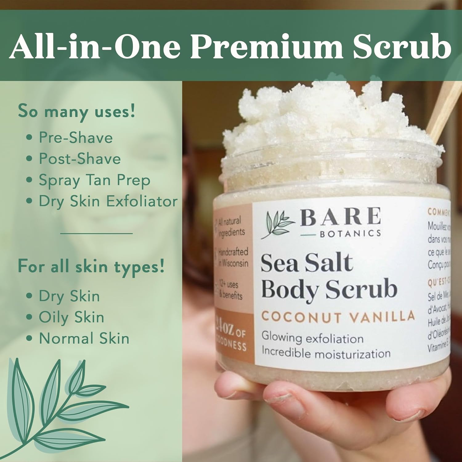 Bare Botanics Coconut Vanilla Exfoliating Body Scrub
