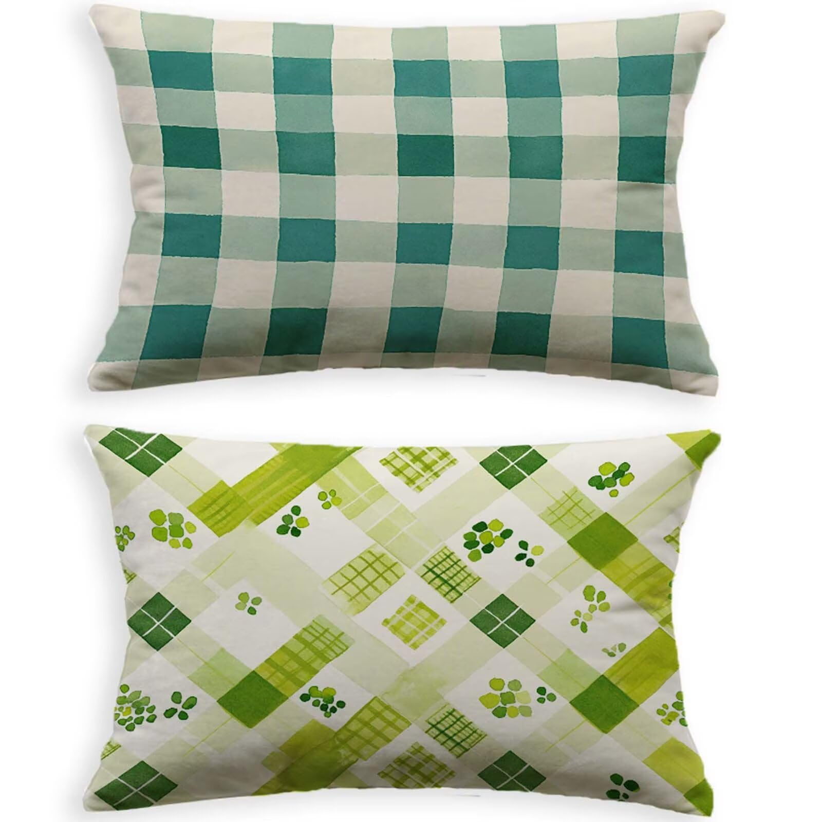 Taie oreiller 80x100cm vert automne en velours pour décor de canapé salon