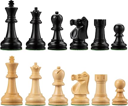 Bobby Fischer Ultimate Ebonized & Boxwood Staunton Chess Set With 3.75 in. King - Weighted Wooden Pieces, Luxury and Premium Tournament Set for Adults