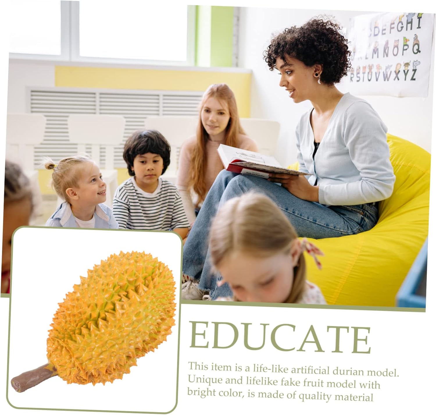 LIFKOME Artificial Durian Model Realistic Decorative Fruit for Home Decor Photo Prop and for Nature Themed Displays and Photography