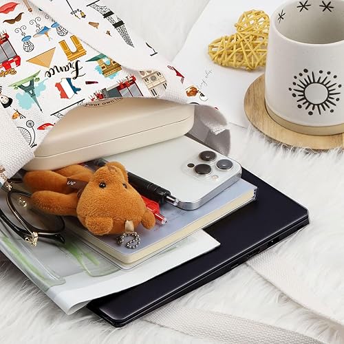 Miniatura 3 de LEVLO Francia Travel Culture Gift French Theme Travel Pouch Bag Paris Landmarks Gift French Souvenir Gift, Bolso Francia, Bolsa de cosméticos