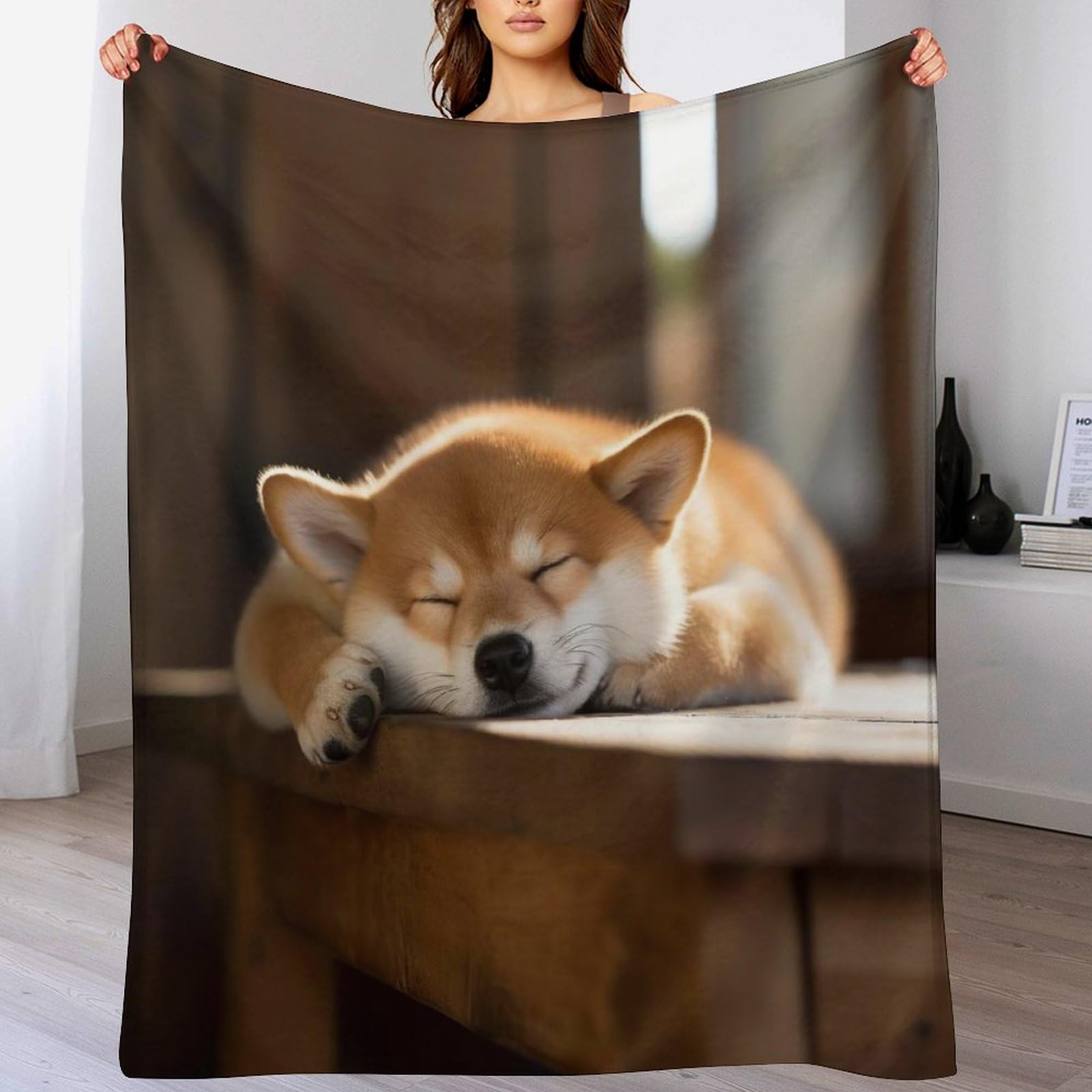 Couverture en molleton motif chien pour des soirées cocooning au salon