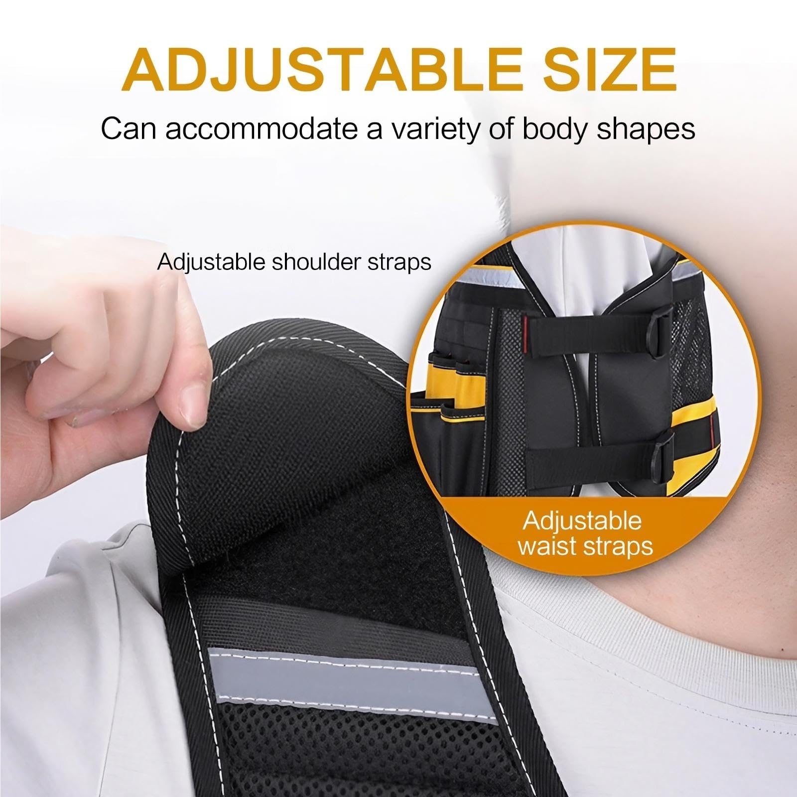 Chaleco de Herramientas Breathable Reflective Safety Jacket Multi Pocket Storage Vest For Construction Gardening Auto Repair Tools