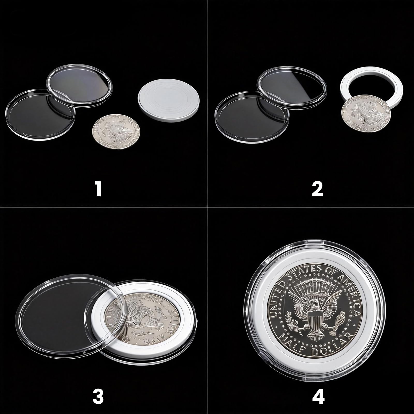 Amazon.com: ZOOFOX 120 Pieces Clear Plastic Coin Capsules, 40 mm