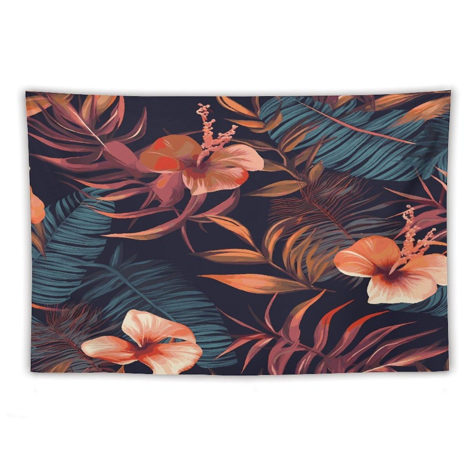 LDGSUPH Tropical Flower Tapestry Wall Hanging Decor Anti-fading Aesthetic Wall Tapestries Fashion Wall Blanket Decor Modern Wall Art Tapestry for Bedroom Home Decor 60"x90"