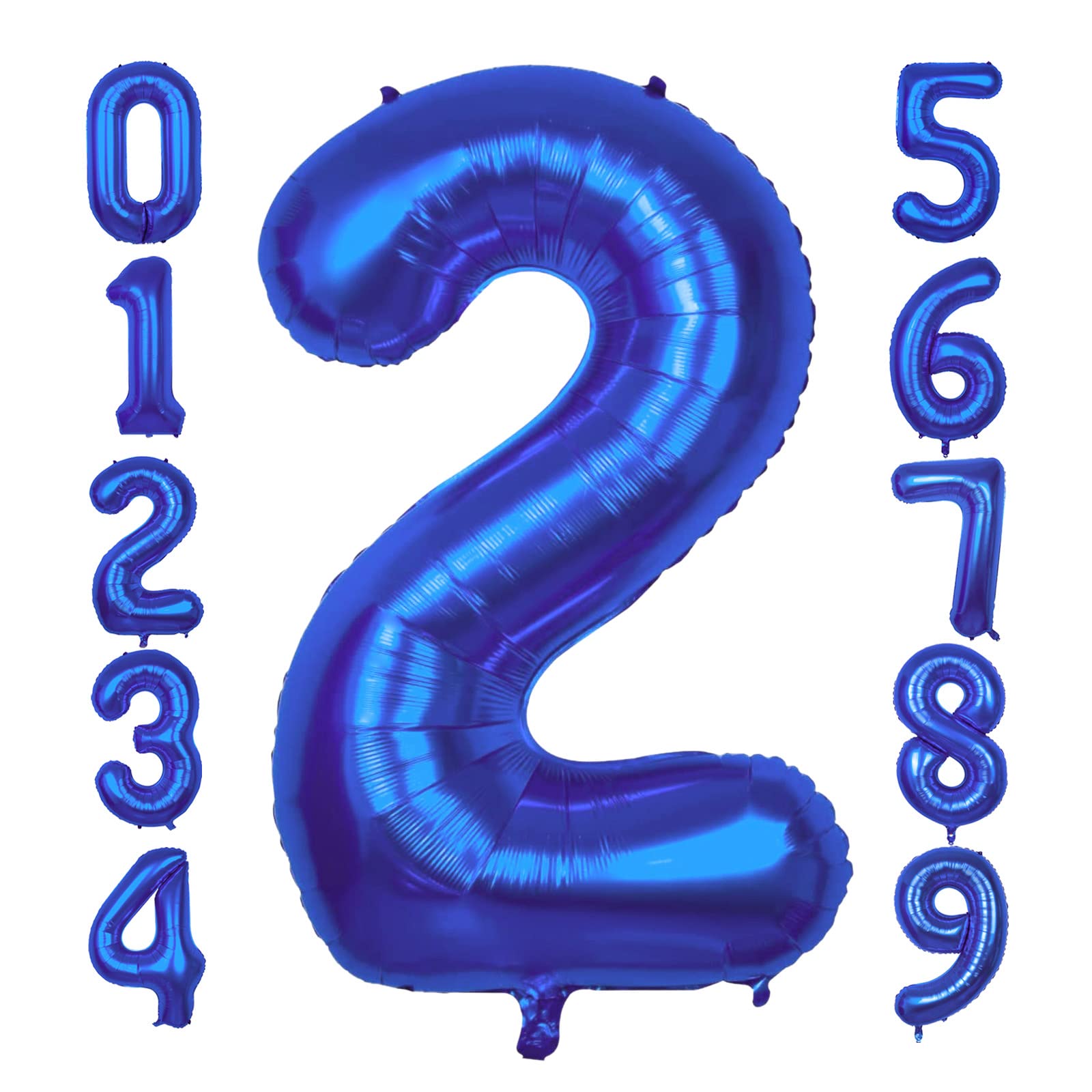 Giant Number 2 Balloon - Navy Blue, 40 Inch | 2nd Birthday Decoration for Boys & Girls, Safari & Jungle Theme