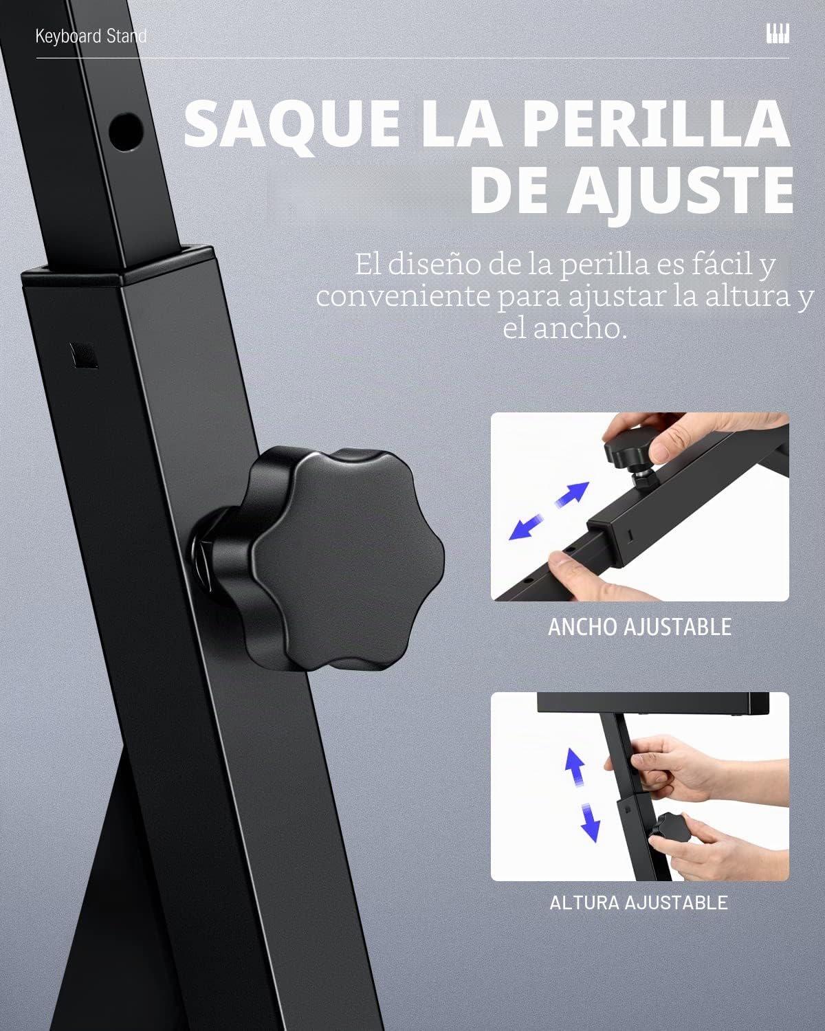 Donner Soporte Teclado Piano Electrico 61 88 Teclas, Forma de Z Soporte para Piano Digital Ajustable y Portátil