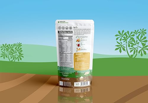 Miniatura 4 de KCs Pantry - Harina de yuca orgánica – Bolsa de 2 libras, 28 porciones, orgánica, sin OMG, vegana, sin gluten, Keto y Paleo, Kosher, perfecta para