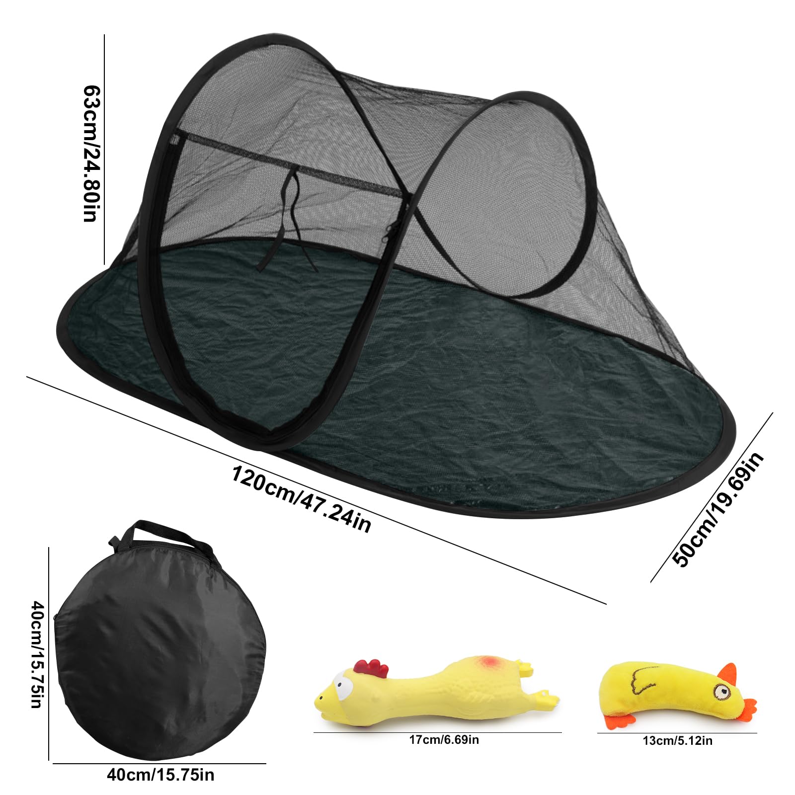 Portable Foldable Pet Playpen 118×64×50 cm, Lightweight Mesh Pet Tent with Durable PE Bottom, Easy Pop-Up Setup - Image 2