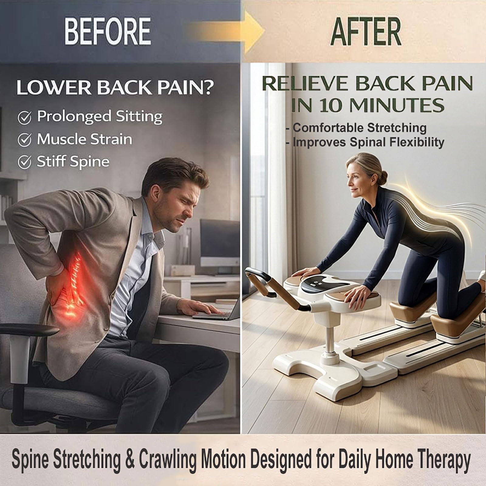Sprzęt fitness do domu, spine Twist & Stretch Trainer, Crawling Training Machine – 3-stopniowa regulacja wysokości i nachylenia – deska pilates z wyświetlaczem LED – do domowego studia fitness