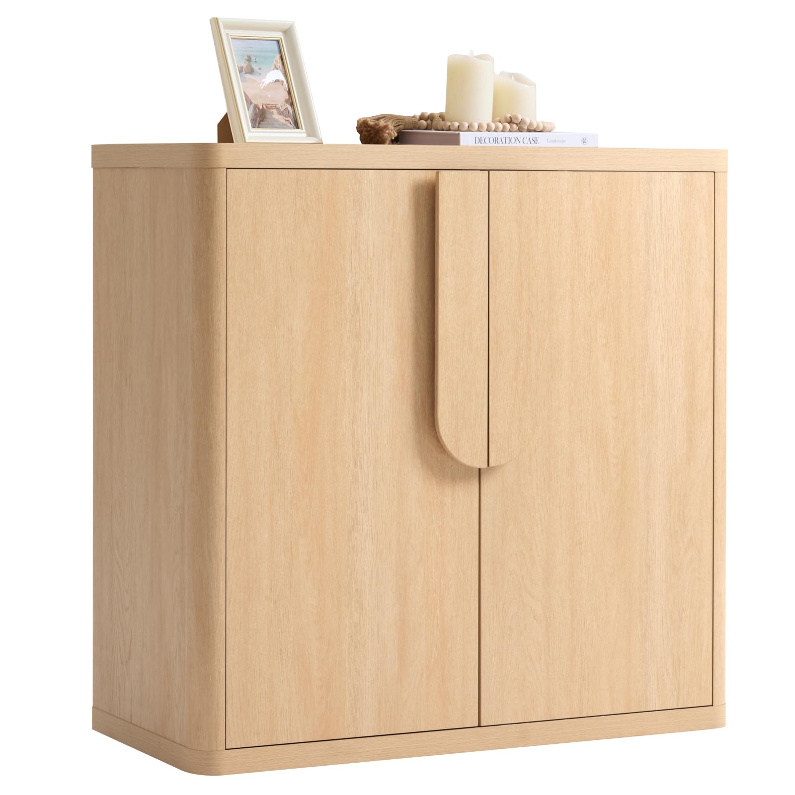 NOWABAY Sideboard Buffet Cabinet with Curved Handles