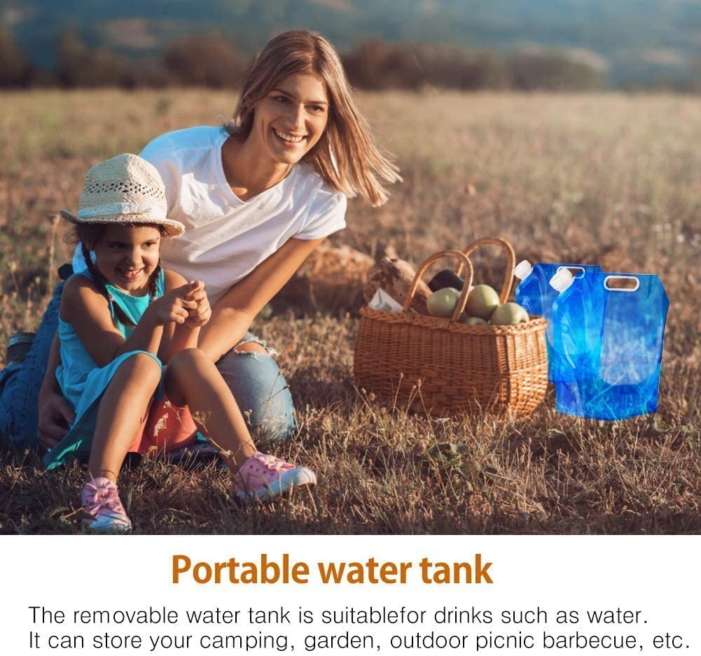 Contenitore Per Acqua Pieghevole Da 10 Litri - Con Beccuccio, Portatile Per Campeggio, Escursionismo E Emergenze - Foto 5