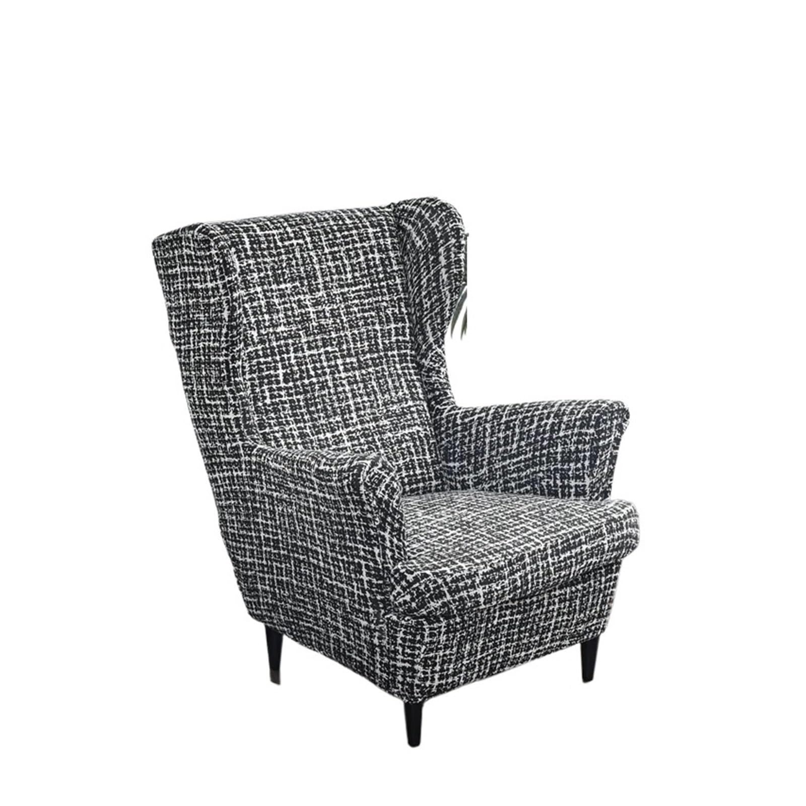 GCYEIDMA Wing Chair Slipcover Flowers Printed Wing Chair Cover Stretch Armchair Covers Removable Relax Sofa Slipcover Furniture Protector(A8 Wingchair Cover)