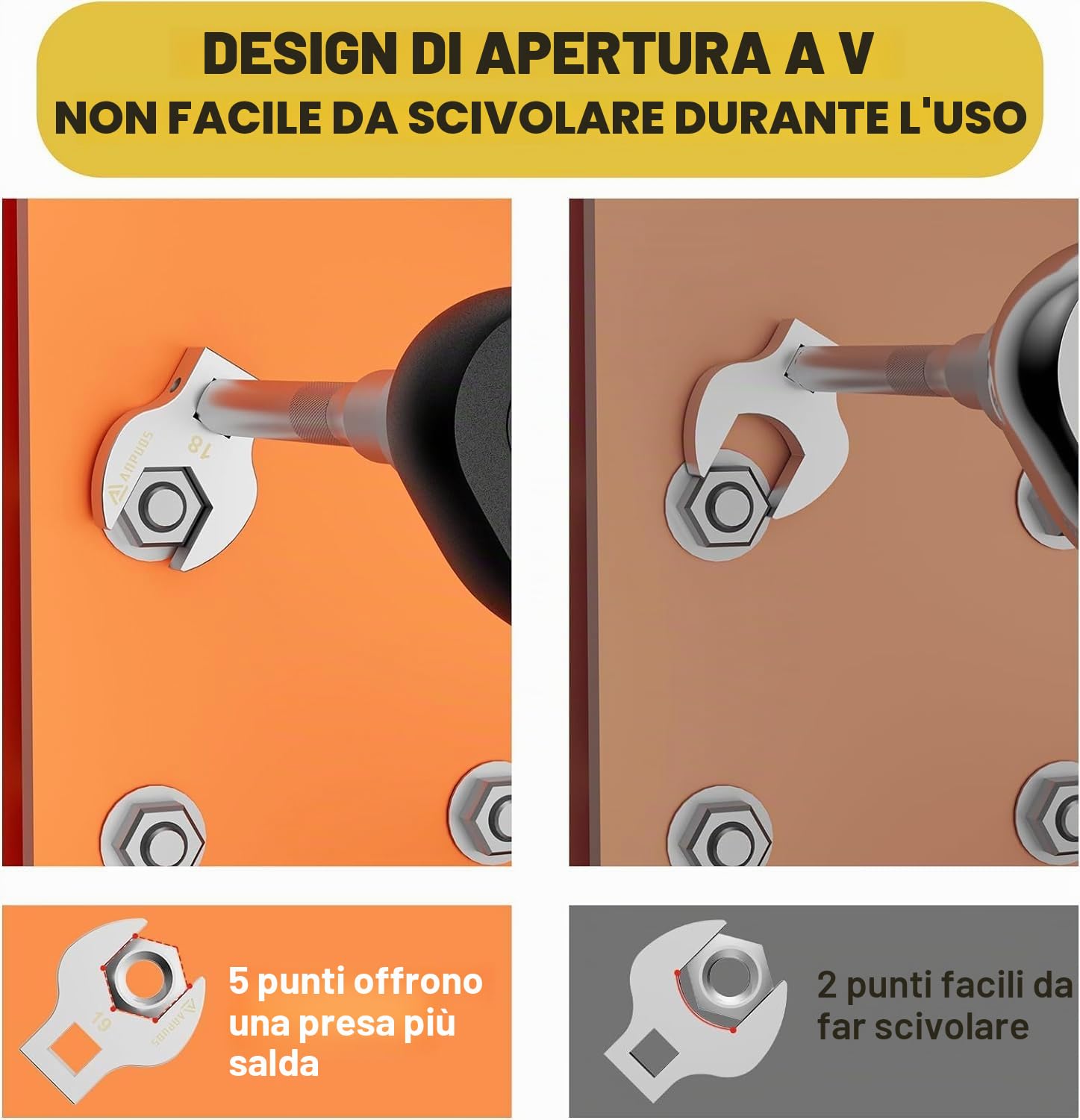 ANPUDS Chiave a brugola 3/8", 15 Pezzi Set di Chiave a Forcella con Coppia Metriche con Barre di Prolunga da 75/125 mm, Adattatore 1/2''-3/8'', Scatola Portatile per Riporre